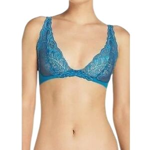 Natori Feathers Convertible Wireless Plunge Bralette 34C/D - Teal